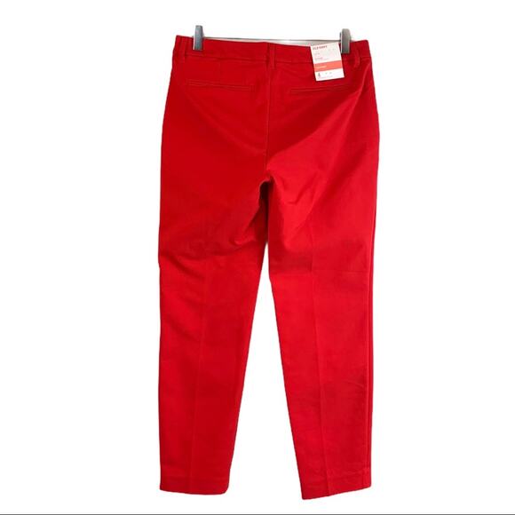 Old Navy NEW Harper 9" Mid Rise Slim Fit Ankle Pants Pockets Red Women's Size 4 - Picture 4 of 11